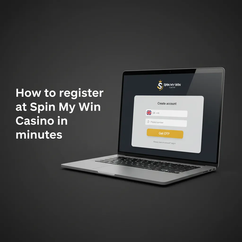 Spin My Win Casino signup: enter email/password, verify contact, set limits, deposit by card or USDT, optional bonus.