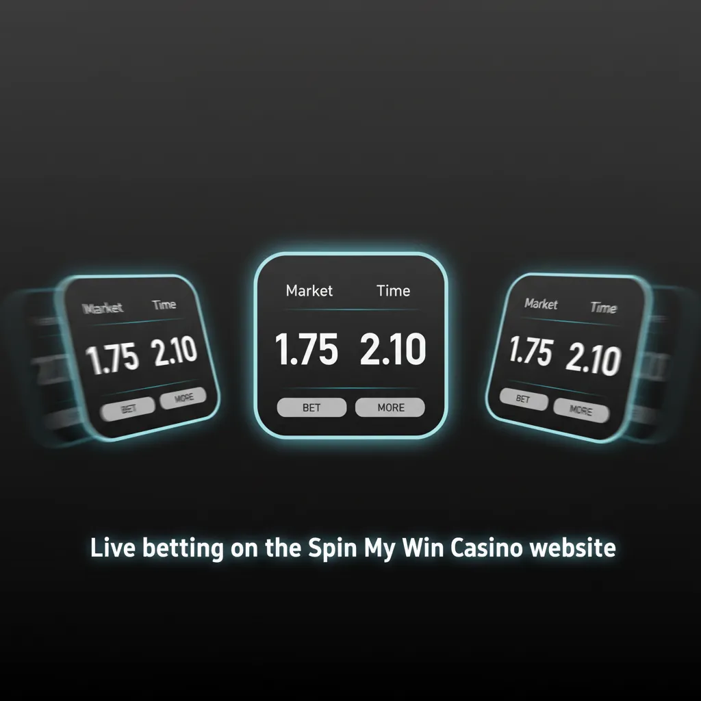 Live betting page on Spin My Win Casino with in-play trackers, stats, quick bet slips and cash-out on selected markets.