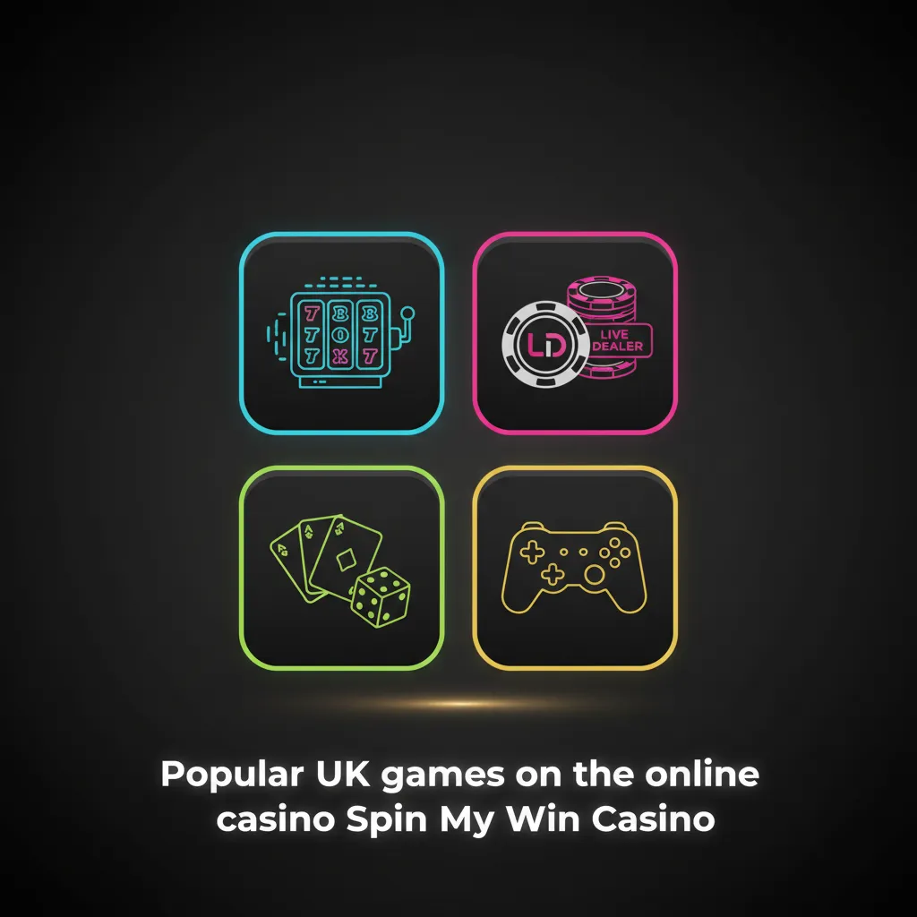 Spin My Win Casino with popular UK slots: Book of Dead, Starburst, Big Bass Bonanza, Gonzo's Quest, Rainbow Riches.
