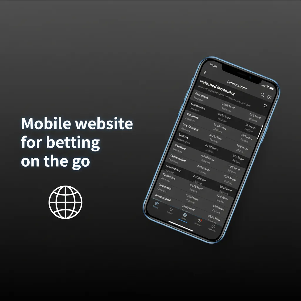 Phone showing a mobile betting site with Sports, Live, Casino, bet slip and cashier; works on iOS and Android, no install.
