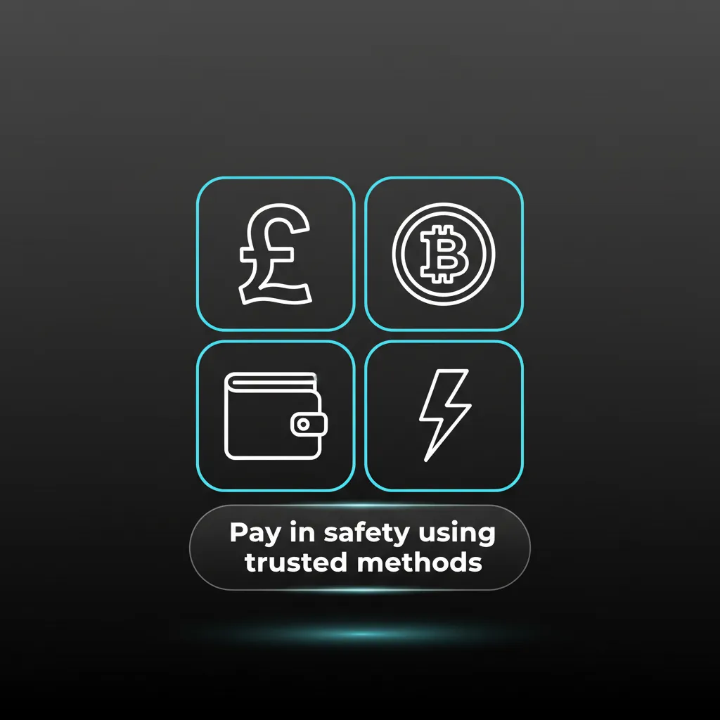 Pay in safety using trusted methods: Visa & Mastercard Debit, Apple Pay, Google Pay, bank transfer, and crypto options