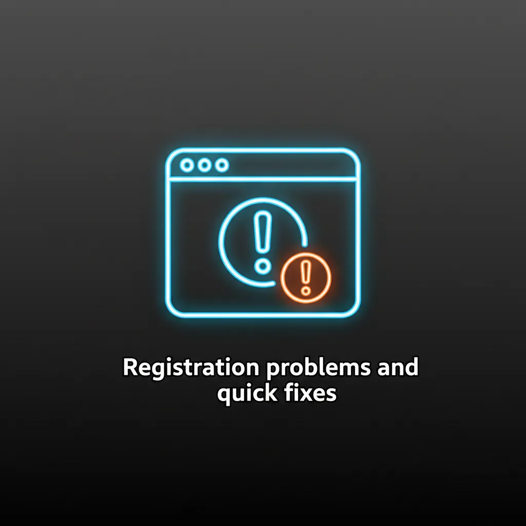 Guide: Registration problems and fixes—verification email, address, ID, duplicate account, payment declined; contact support