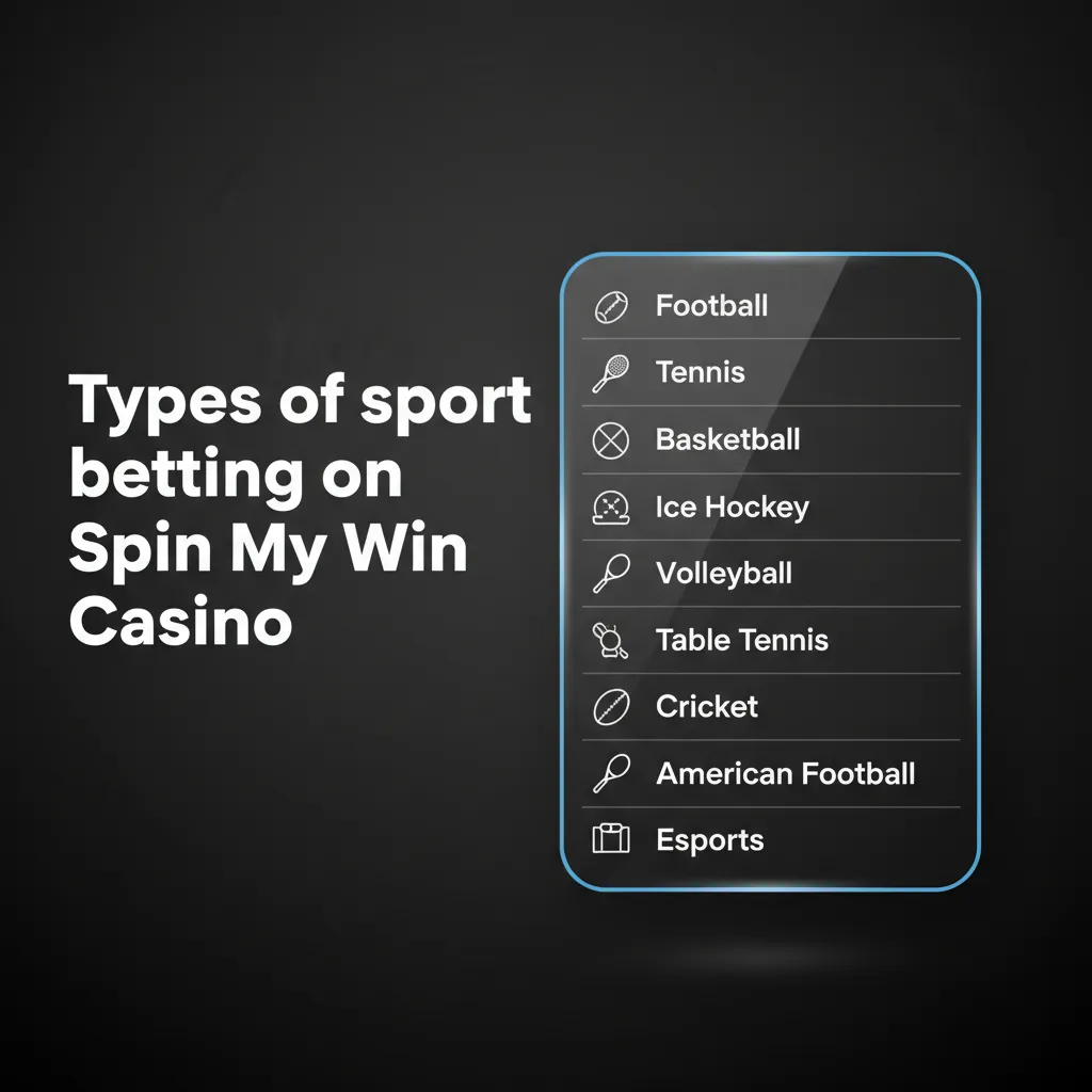 Spin My Win sports betting: pre‑match & in‑play on football, horse racing, cricket, tennis, rugby; diverse markets.