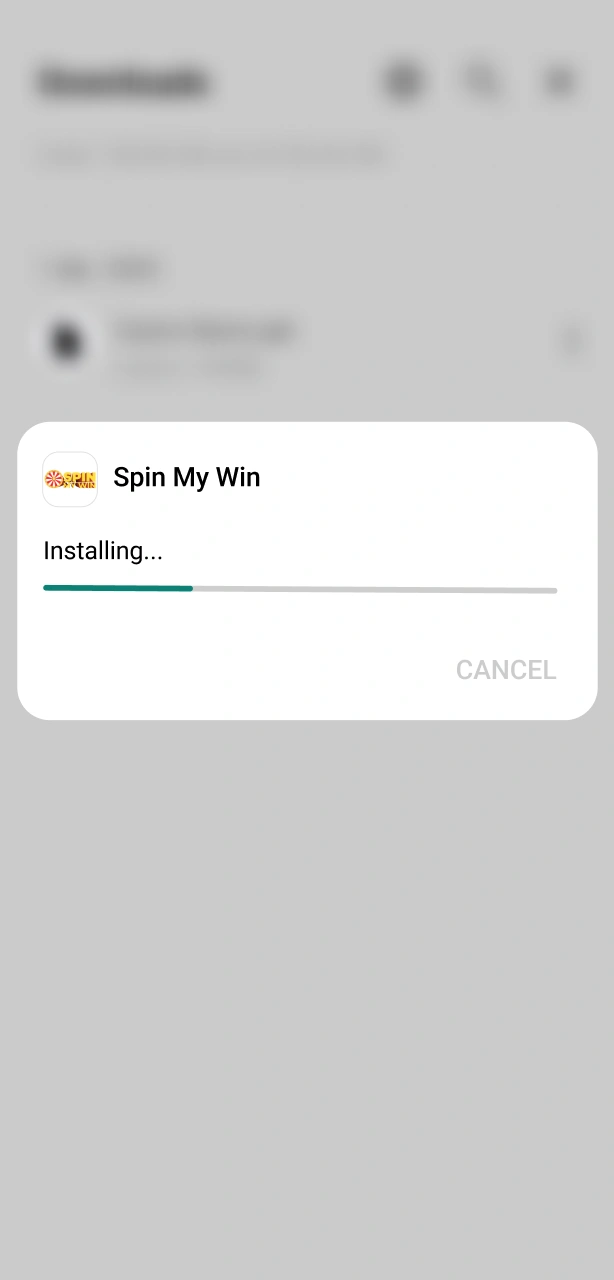 Complete the Spin My Win Casino Android installation to access your account.