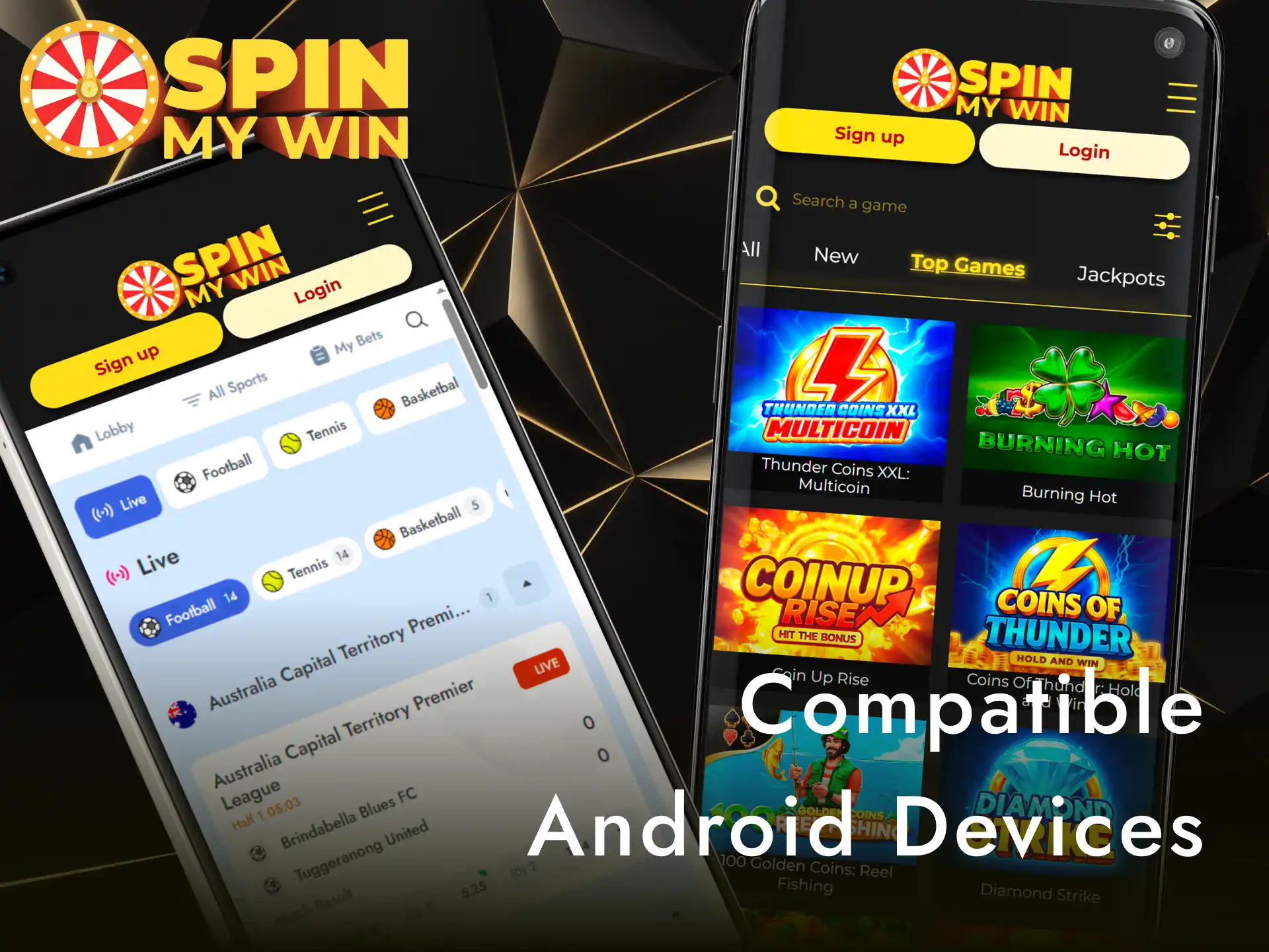 Check compatible Android devices in the UK for Spin My Win Casino app access.