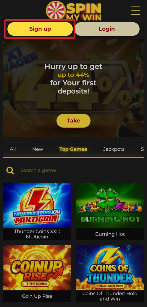 Open the Spin My Win Casino iOS app and sign in to start playing.