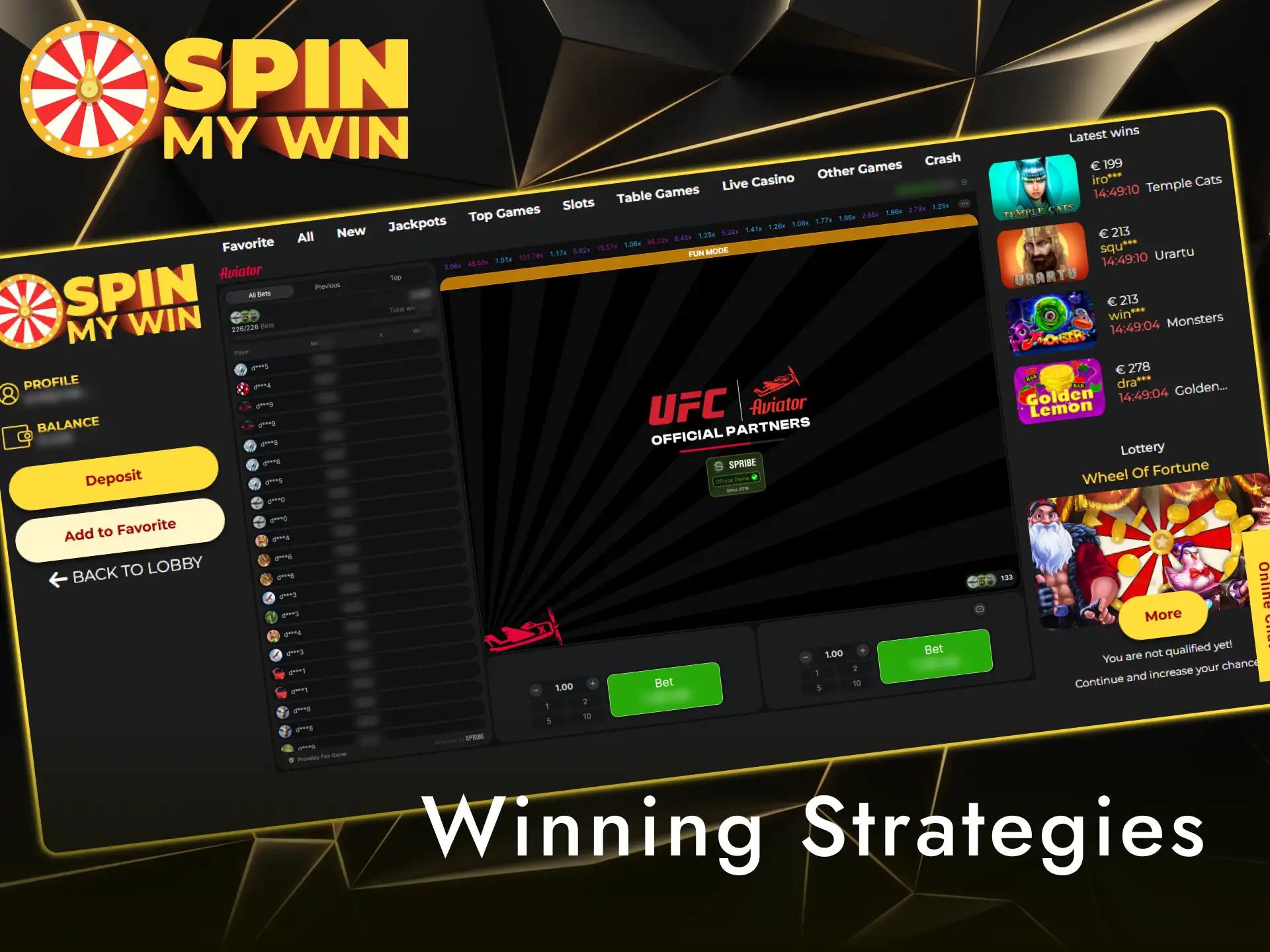 Apply smart winning strategies while playing Aviator at Spin My Win Casino.