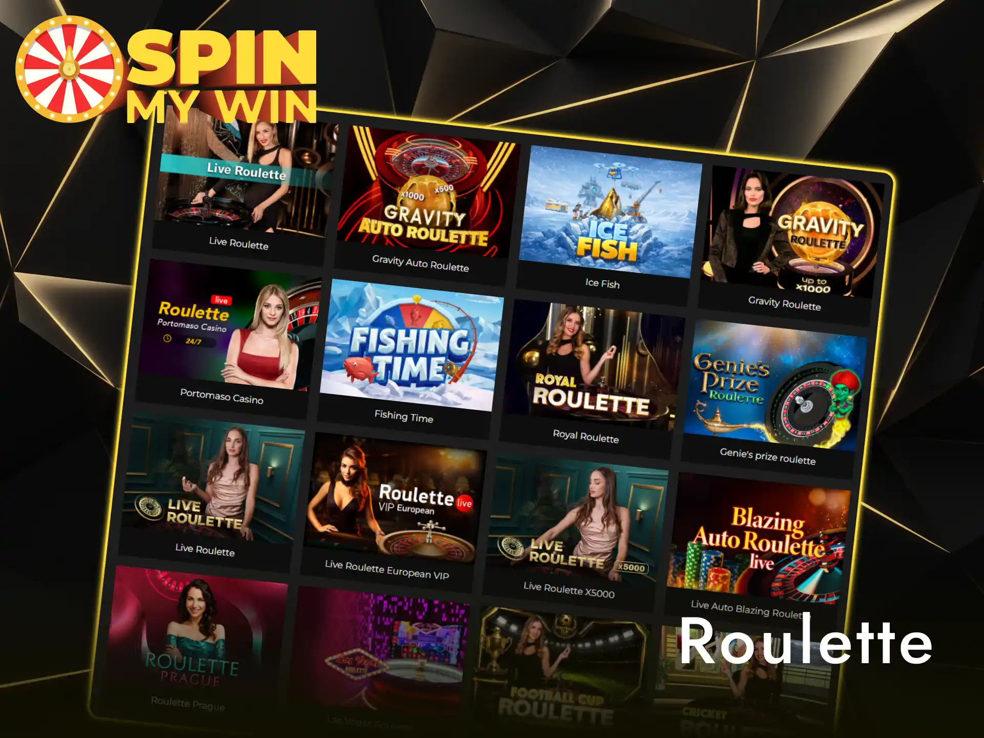 Spin the wheel in online Roulette games at Spin My Win Casino.