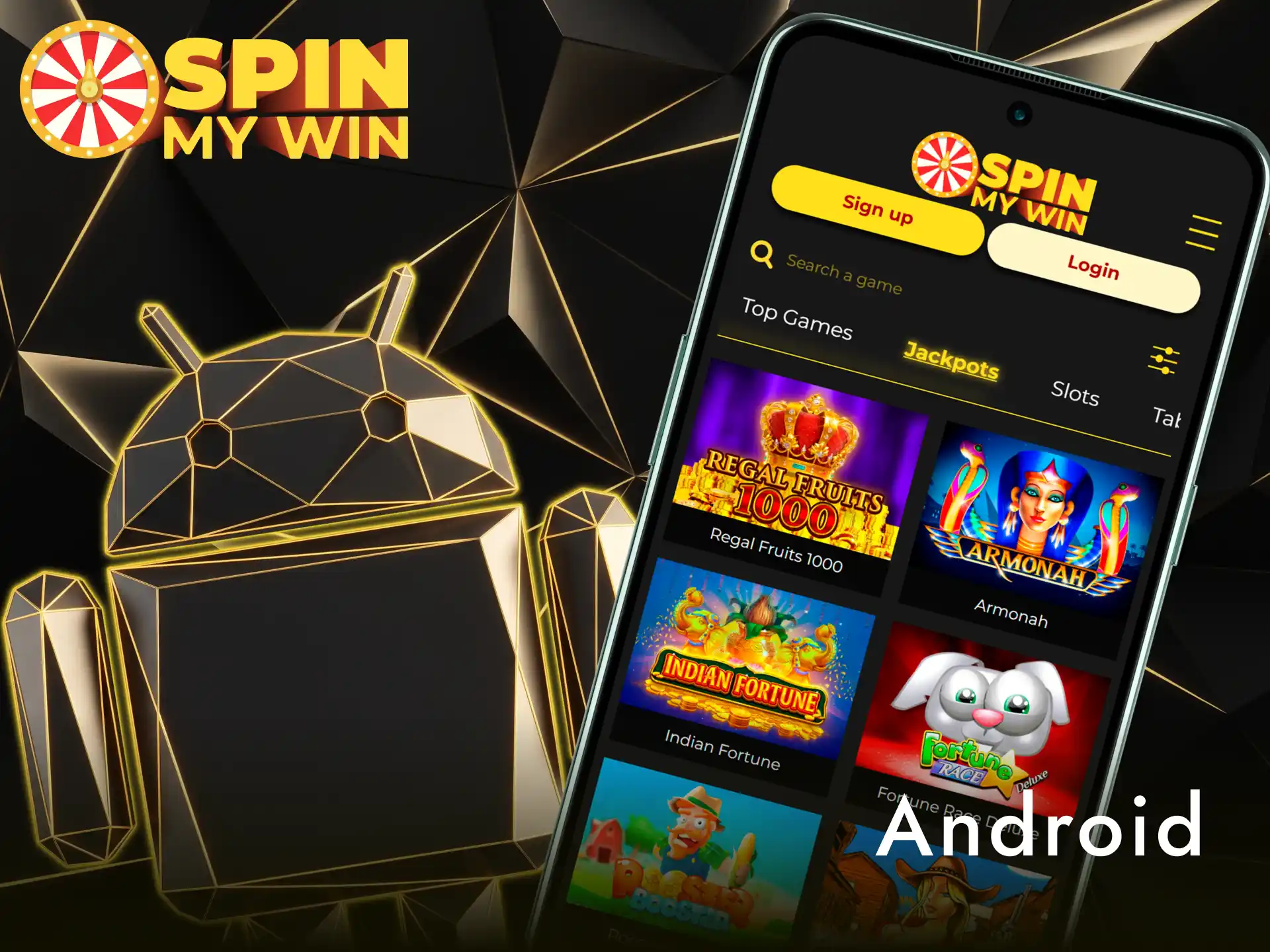 Download and install the Spin My Win Casino Android app easily.