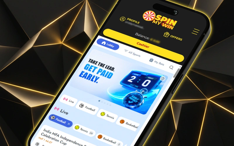 Bet on top sports events directly from the Spin My Win Casino mobile platform.
