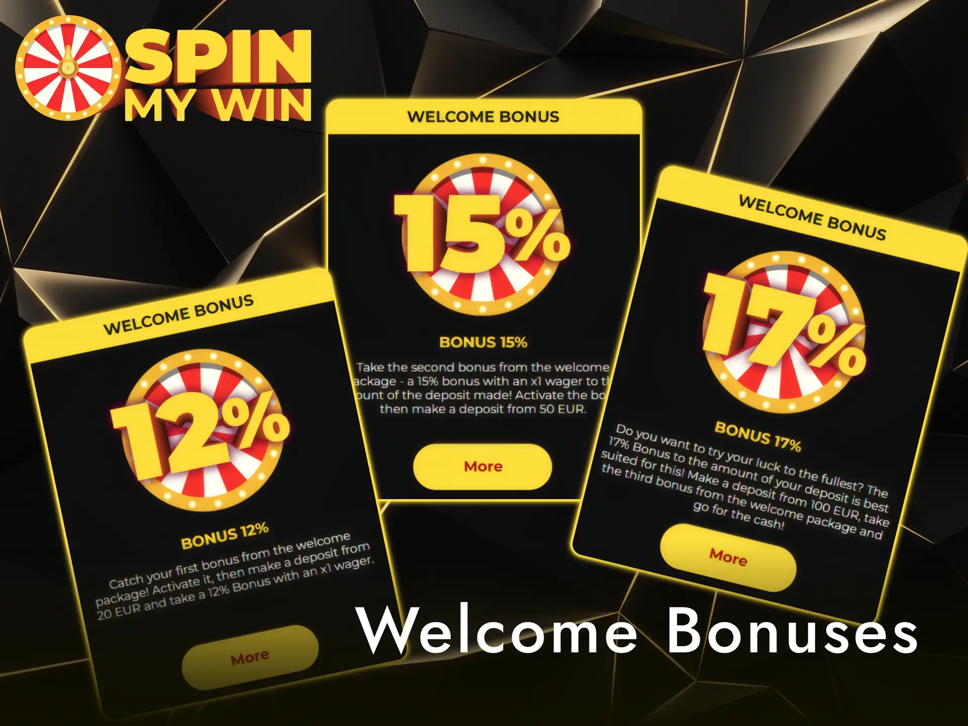 Claim welcome bonuses on the Spin My Win Casino promotion page.