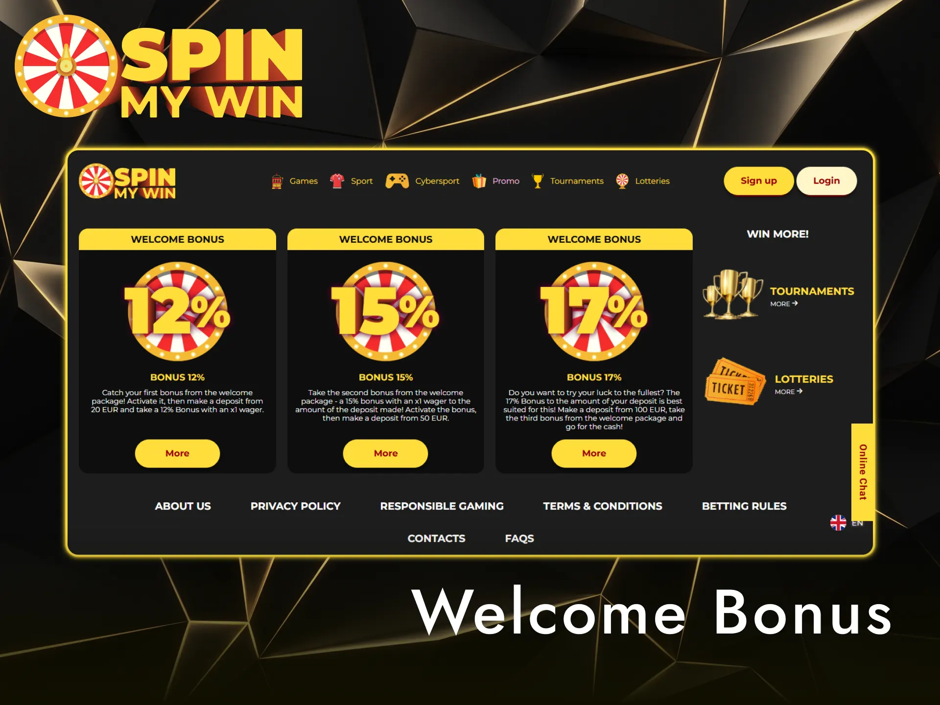 Claim your Spin My Win Casino welcome bonus across your first three deposits today.