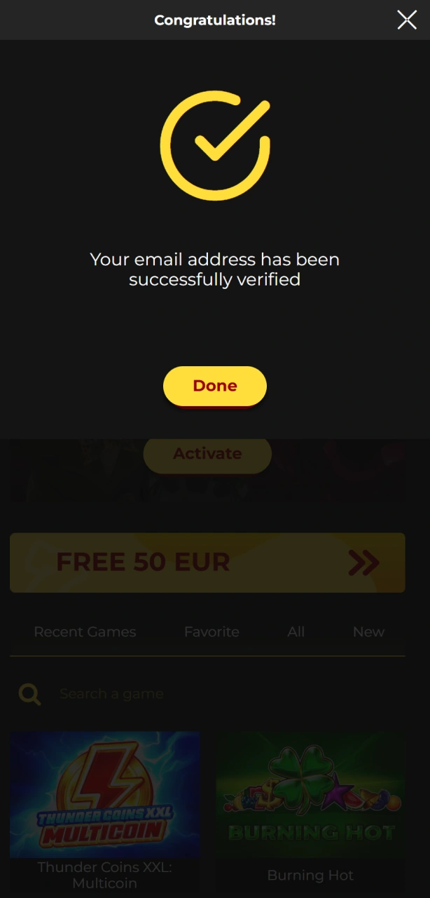Complete the final review phase of Spin My Win Casino verification.